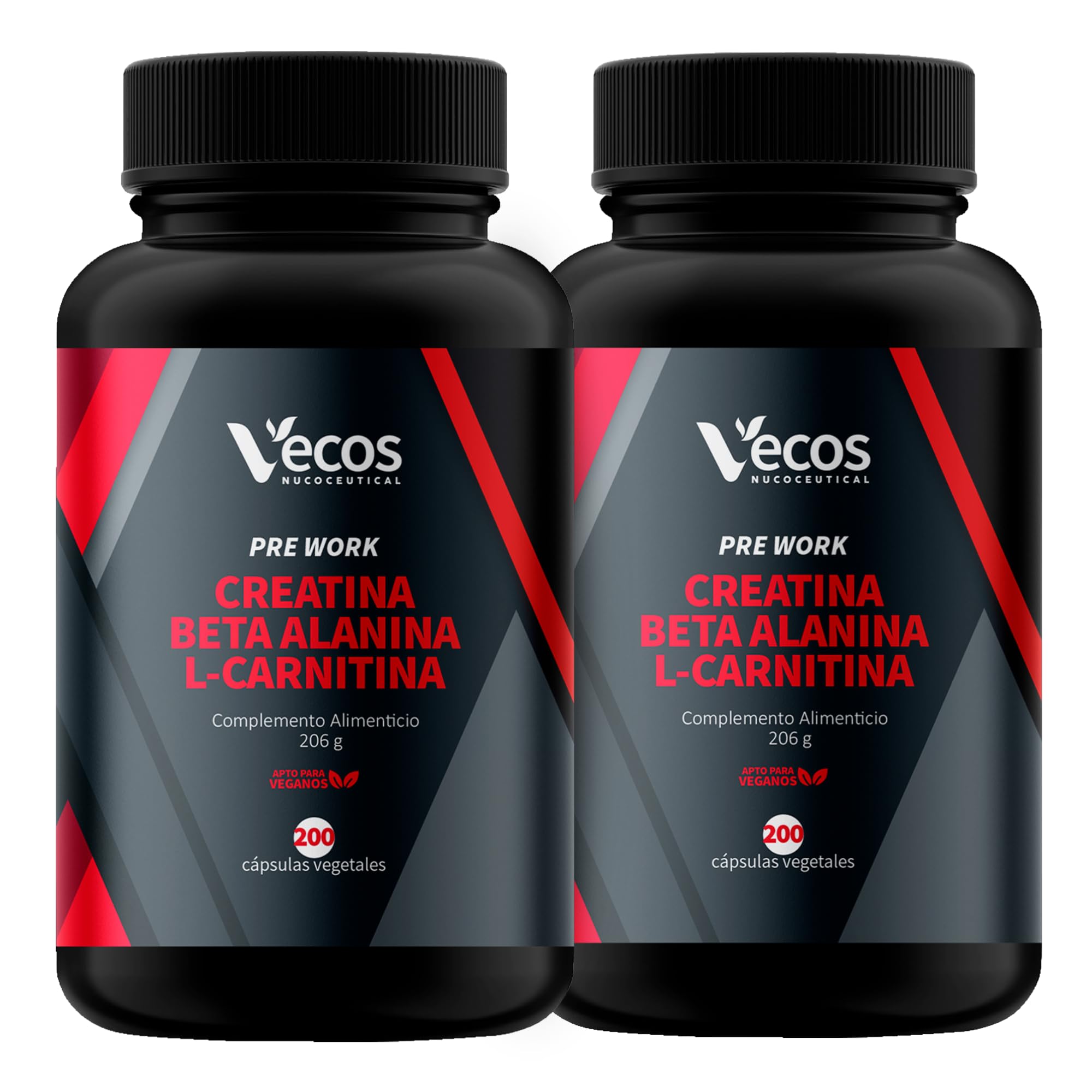 Pre Entreno con Creatina, Beta Alanina y L-Carnitina | Cápsulas Vegetales | Contribuye a Aumentar la Masa Muscular y la Fuerza | Aporta Energía Extra