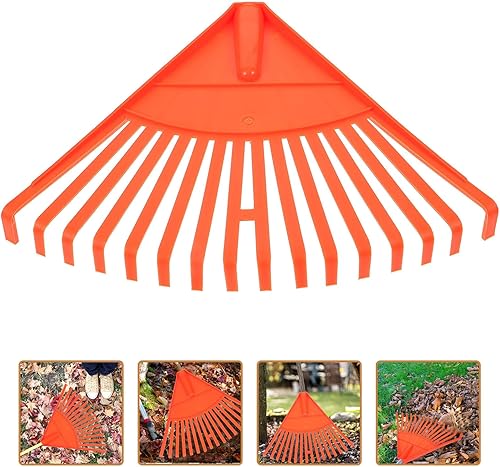 Miniatura 5 de BESTOYARD portátil de acero inoxidable ventilador de césped mango largo rastrillo de jardinería césped apéndice pesca extensión varilla rastrillo