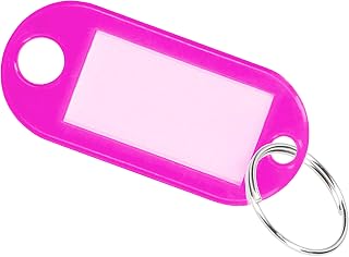 mumbi 1 portachiavi con targhetta scrivibile rosa.