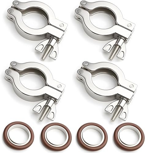 Miniatura 8 de 2 unids KF50 abrazadera de acero inoxidable 304 con anillo de centrado de acero inoxidable 304 KF50 con abrazaderas rápidas junta tórica