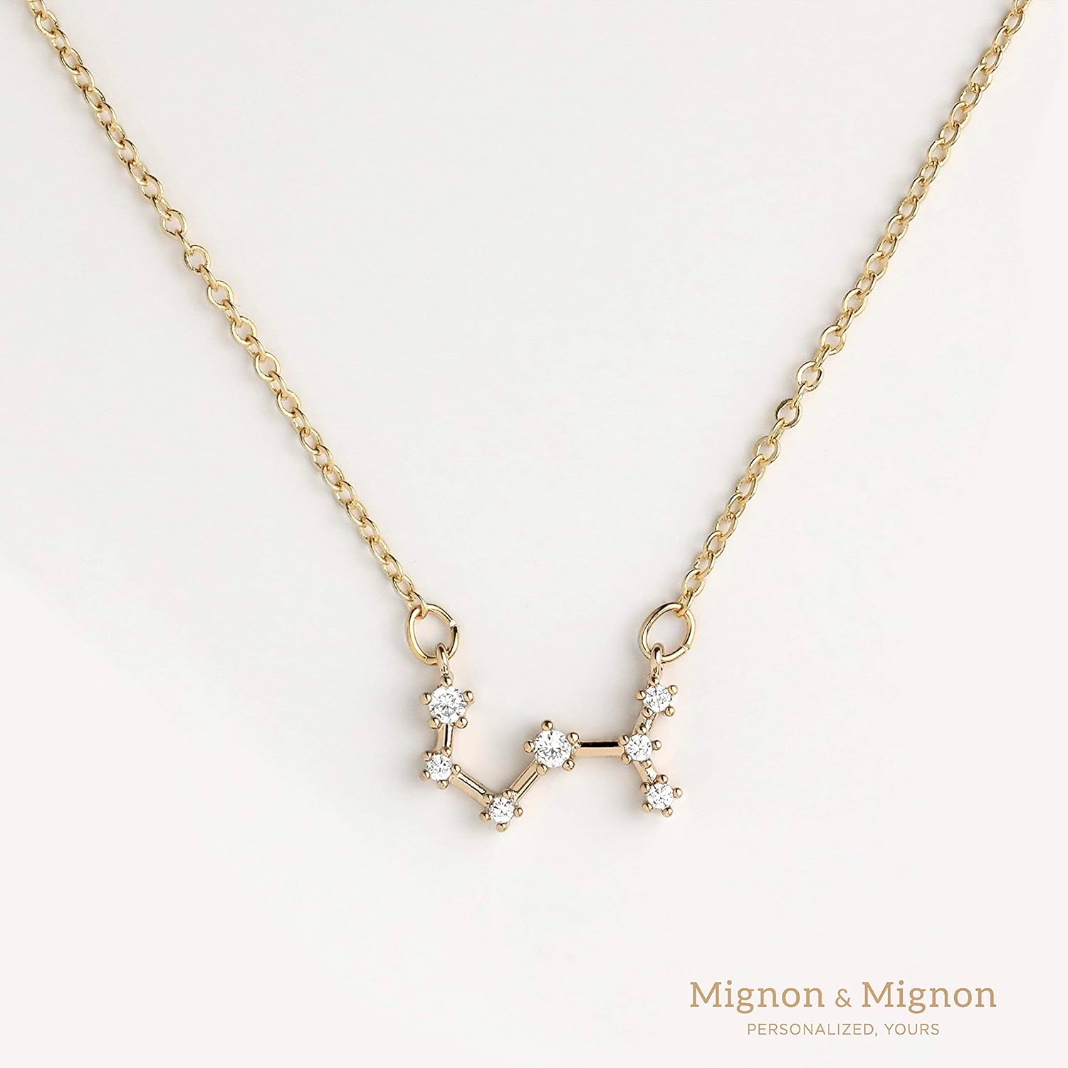 MignonandMignon Gold Scorpio Zodiac Constellation Necklace Jewelry for Women Mother's Day Gift - ZCPN