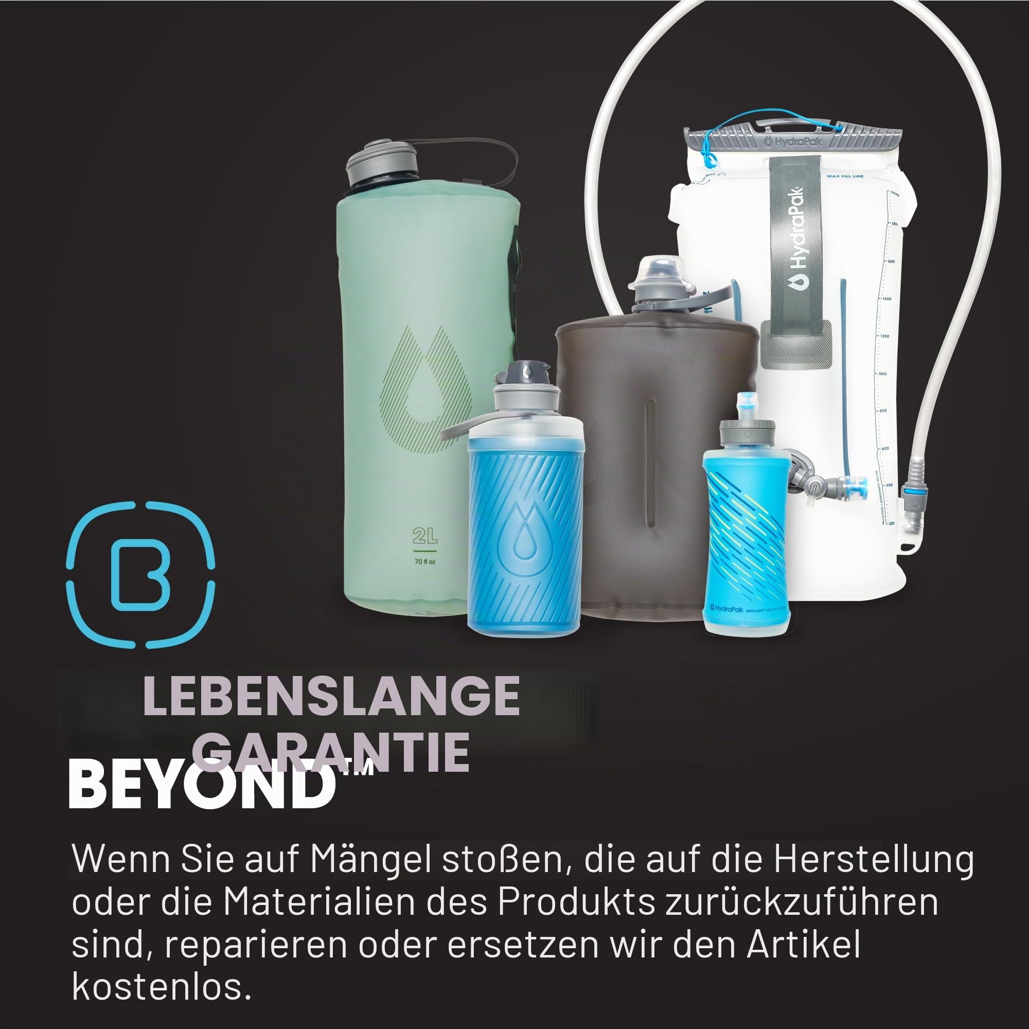 Hydrapak Seeker - Collapsible Water Storage (3L/100oz) - BPA & PVC Free Camping Hydration Reservoir Bag - Sutro Green, Gruen