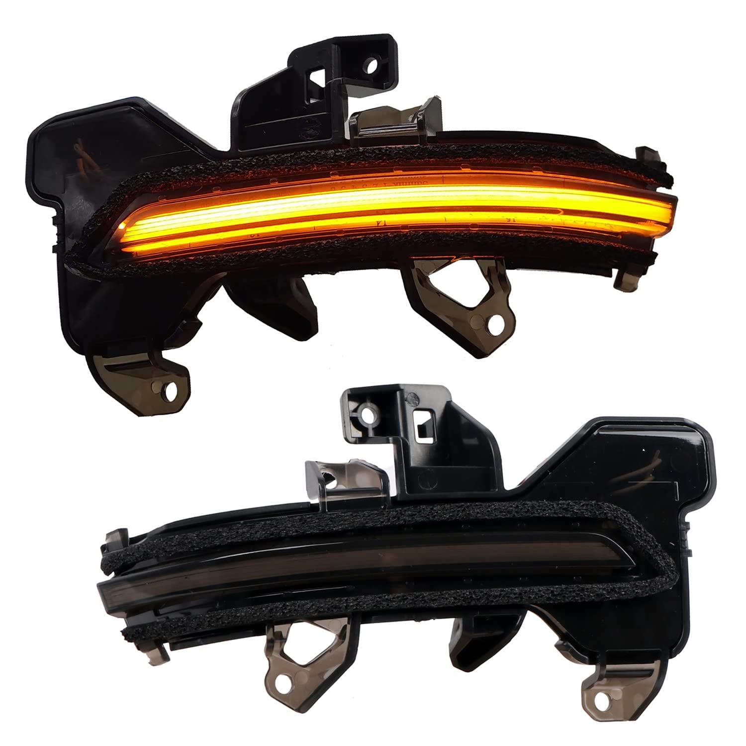 HIGH FLYING Side Mirror Turn Signal Indicator Dynamic Blinker Lights 2pcs/Pair for Nissan Rogue/X-Trail T33 2021-2024 Smoked Black A Set