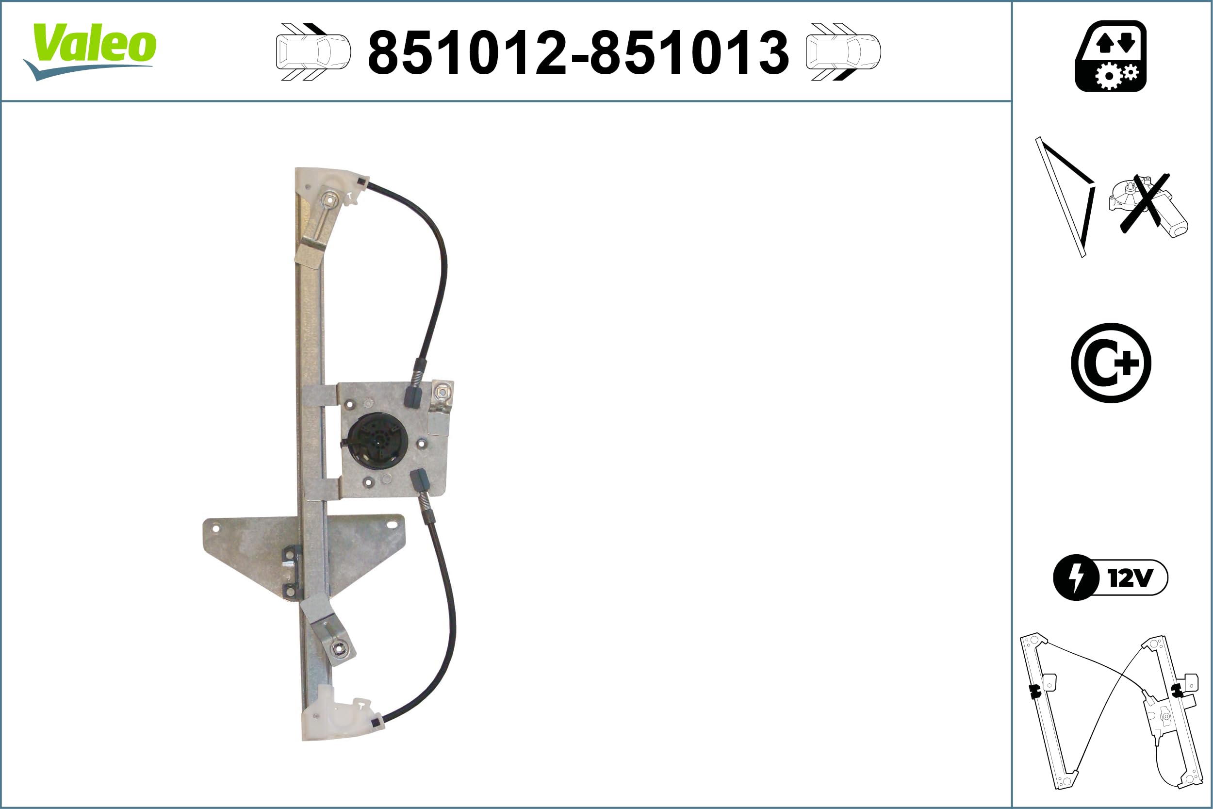 Valeo Leve-Vitre Avant Gauche 851012