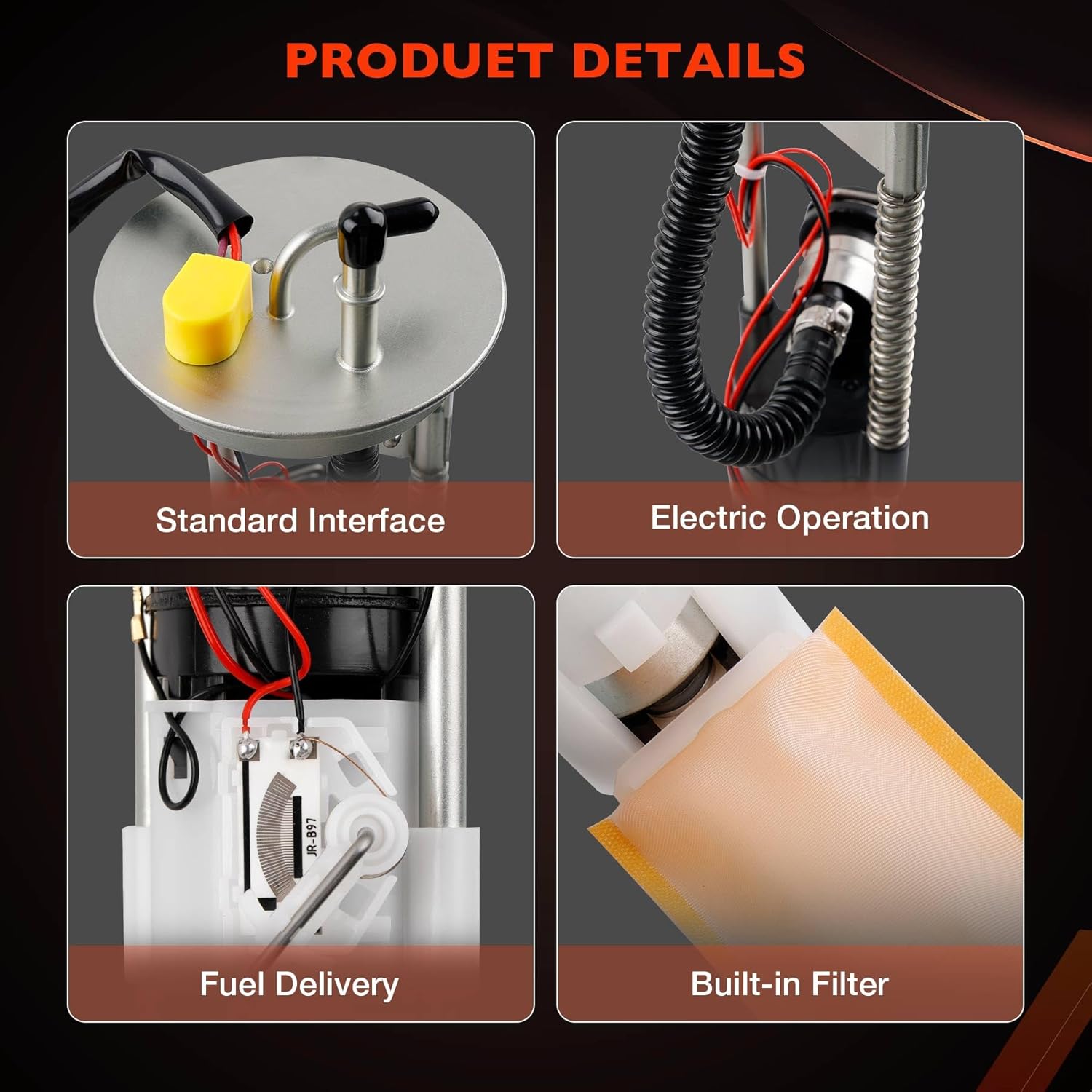 2204306 47-1009 Electric Fuel Pump Assembly Compatible with Polaris Ranger 500 4X4 EFI Crew Midsize 2009-2013, Ranger 700 4X4 EFI XP Crew 2008-2009, Ranger 800/800 Crew 2010, Replace # 2520817