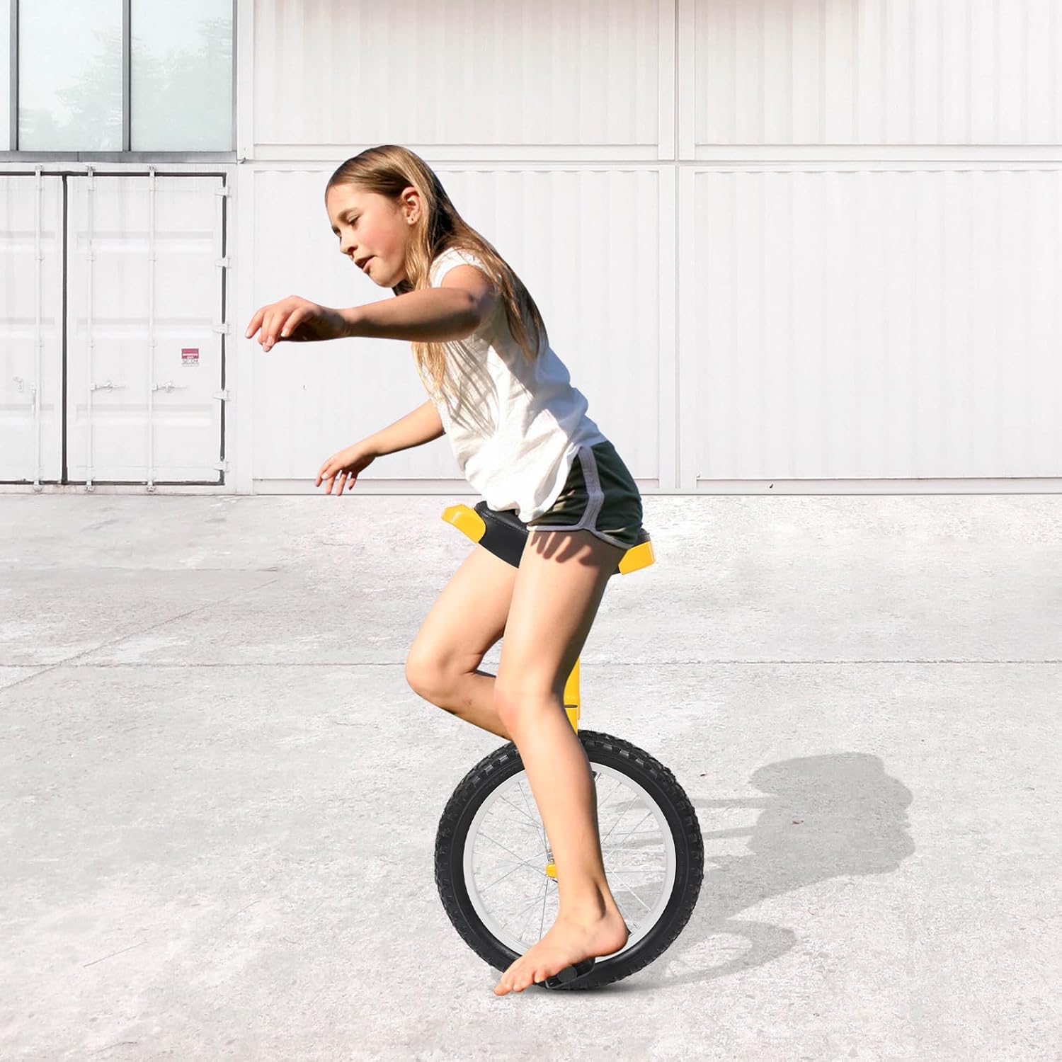 16'' Unicycle Adjustable Seat Balance Exercise Training Wheel Unicycle 110lbs