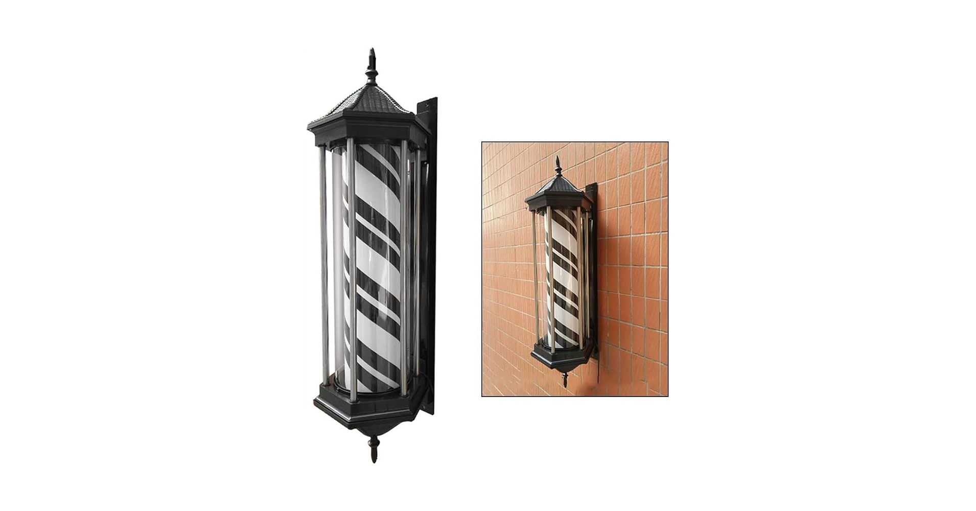 サインポール Amazon.co.jp: サインポール バーバーポール LED白黒ストライプ