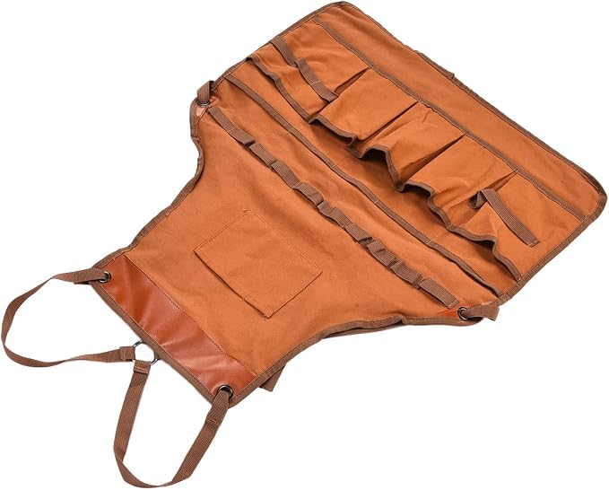Delantal Haofy de lona con 6 bolsillos y tirantes ajustables miniatura 2