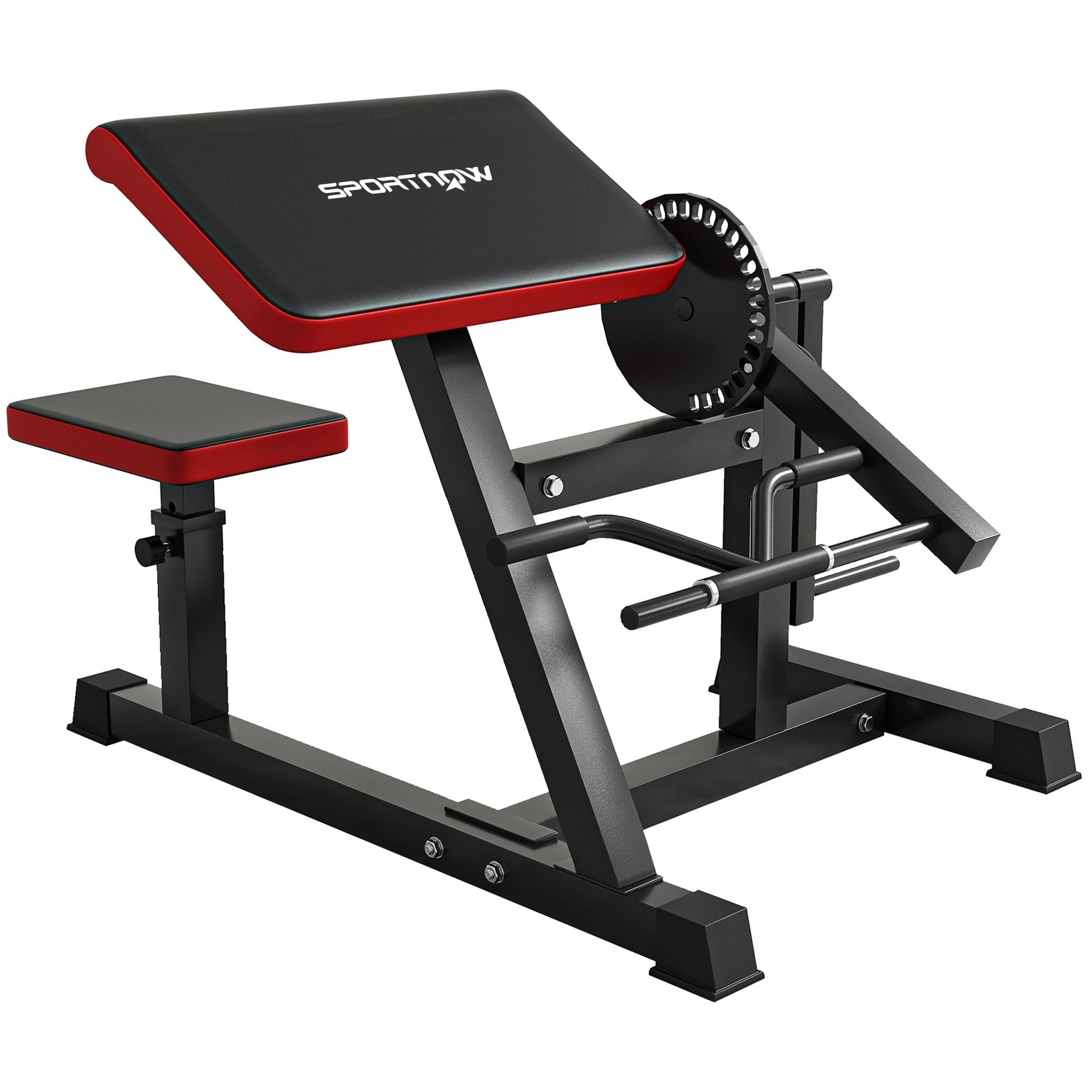 SPORTNOW 2 in 1 Panca Palestra Curl, Appoggio per Gomiti Fisso | Panca Preacher Curl per Bicipiti Tricipiti, Seduta Regolabile, Supporto per Pesi, Attrezzo Fitness Allenamento Braccia Casa