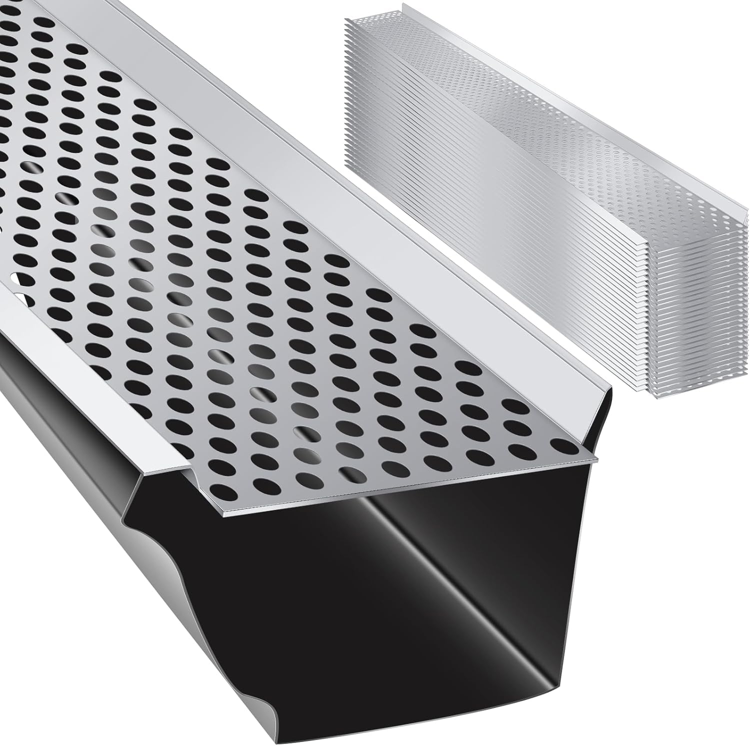 Blulu 25 Pieces Gutter Guard Aluminum Covers Leaf Protection Rain
