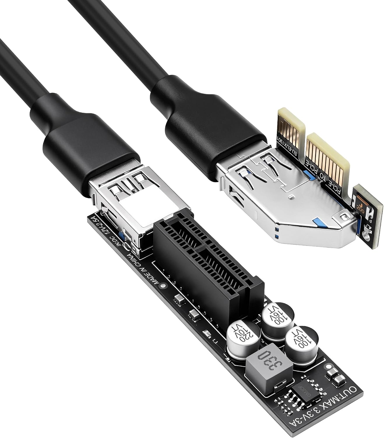 MEIRIYFA 5Gbps PCIe Extension Cable 3.0 X1 to Extend PCIe X1 Slot 600mm