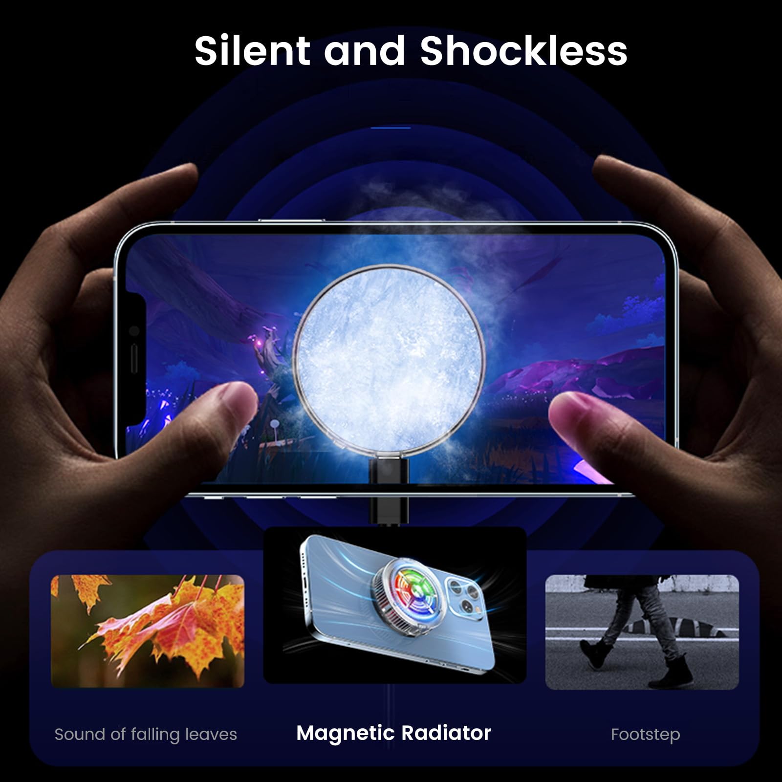 Raffreddatore per telefono, ventola magnetica piccola USB S1 ICE per il gioco, radiatore RGB per cellulare a semiconduttore per cellulare iPhone iPad PS5 Gamer Influencer Tiktok Live Streaming