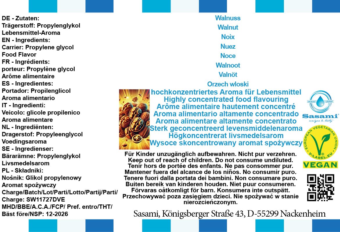 Orzech włoski aromat koncentrat – Wegański – Sasami – 100ml
