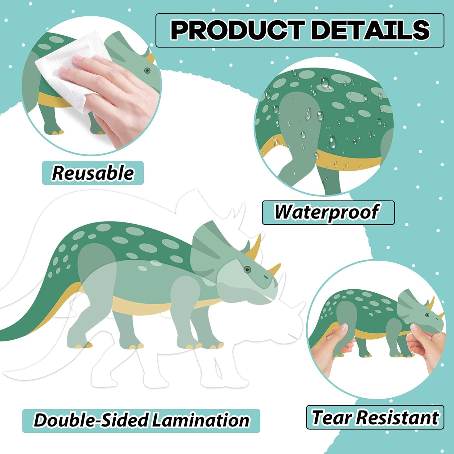 60pcs Dinosaur Bulletin Board Classroom Decorations Summer Animal Let The World Hear You Roar Cutouts Back to School Decoration Jungle Cutout Border for School Door Wall