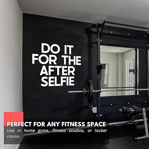 Miniatura 3 de My Vinyl Story Calcomanía motivacional para pared de gimnasio grande con frase en inglés Do It for The After Selfie (Do It for The After Selfie)