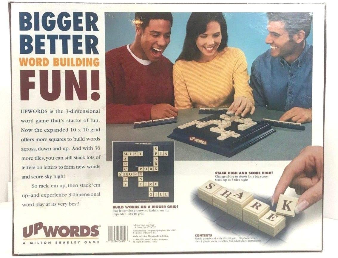 Upwords 3-Dimensional Word Game 1997 Edition with 100 Tiles