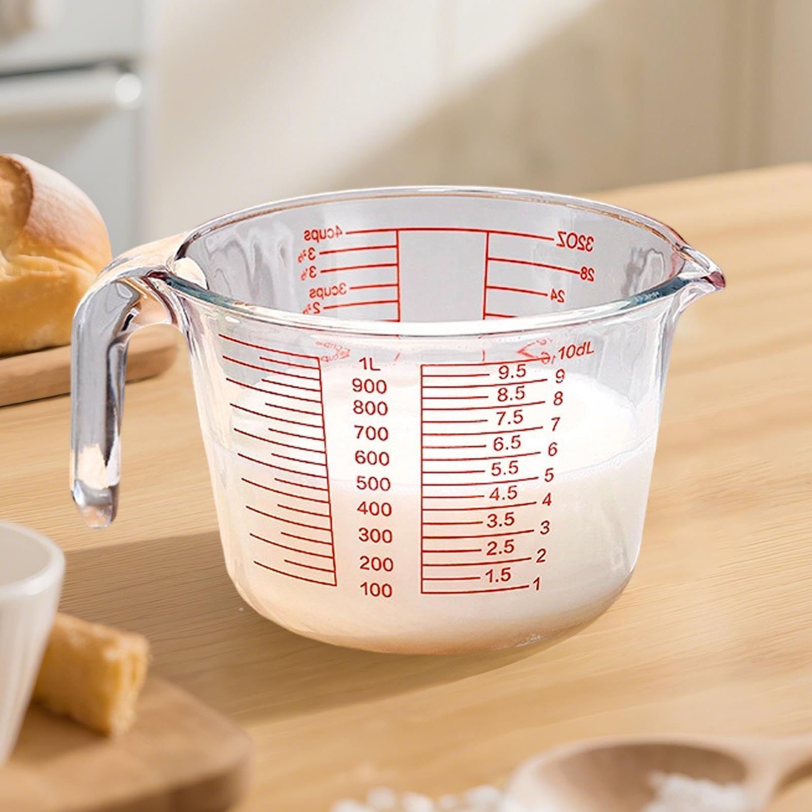 Vasos Medidores Recipiente De Medición Transparente Y Portátil | Contenedor Medidor De Líquidos Para Horno Lavavajillas Congelador Medición Horneado Cocción Cocina Hogar Casa