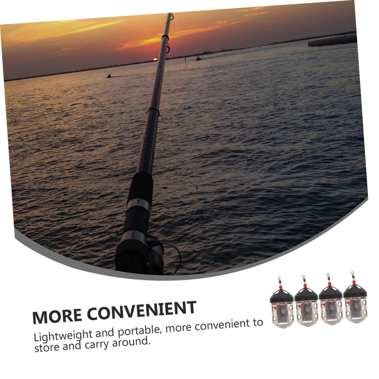 ifundom 1set Bait Thrower Fishing Cage Lightweight Transparent Fishing Accessory Compact Design for Easy Bait Release 4pcs