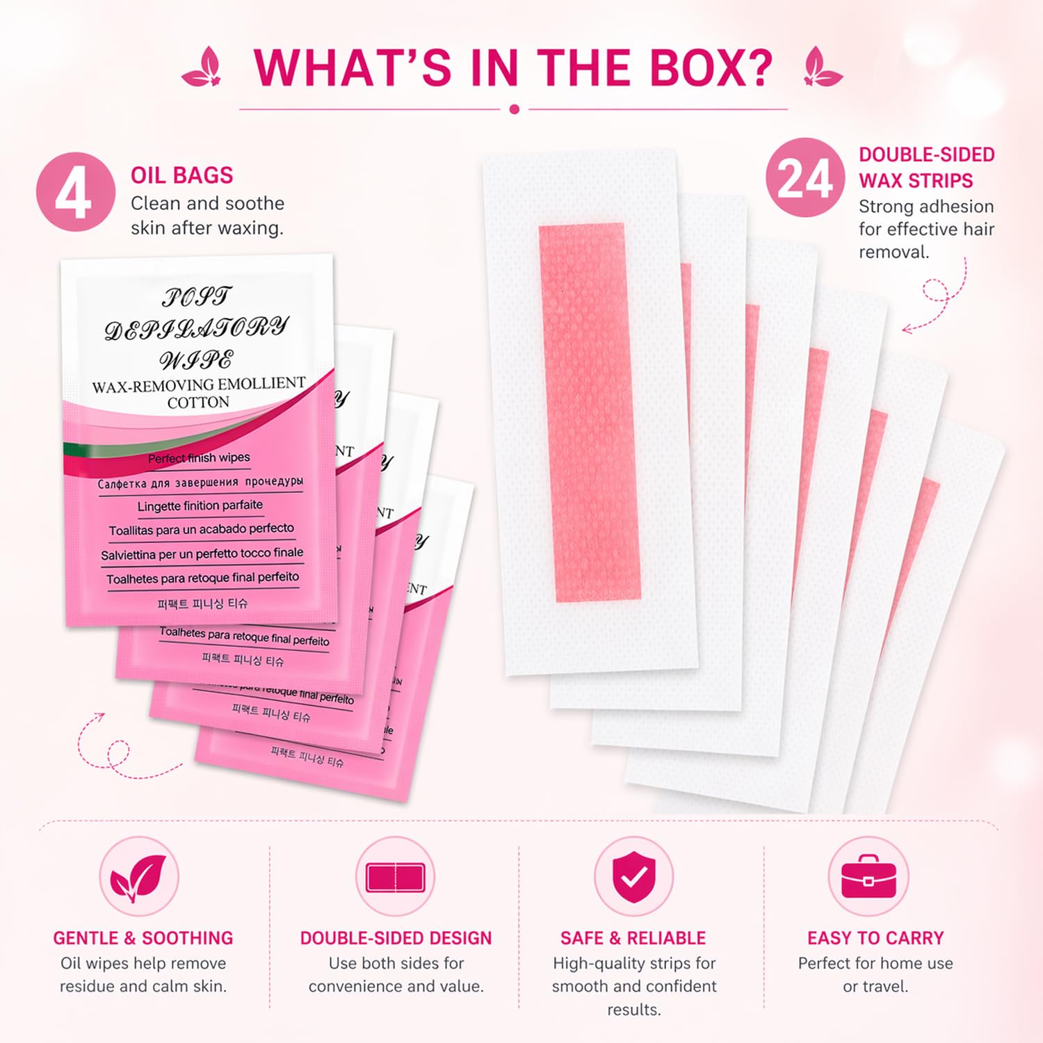 48Pcs Facial Wax Strips for Women, Upper Lip & Eyebrow Hair Removal, Hypoallergenic for Sensitive Skin, Removes Even Short Hair, Up to 5 Weeks Smooth, Easy No-Heat Waxing Kit - 2