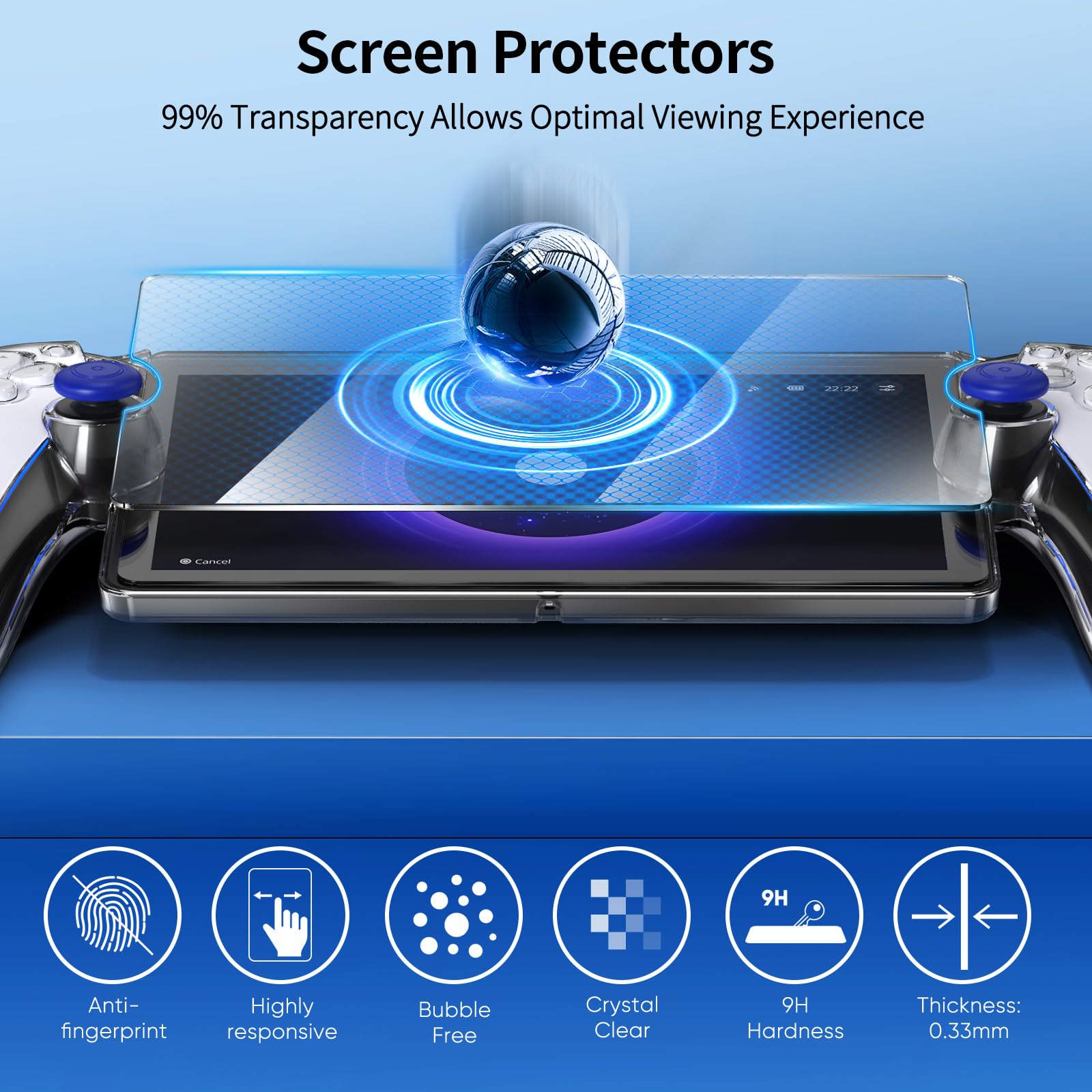 JOYSOG Custodia Rigida Per Playstation Portal, Custodia Rigida Per Console Portatile Playstation Portal E Pellicola Protettiva Per Schermo Portatile, Nero , Handbag 2*Screen Protector, Per - Foto 5