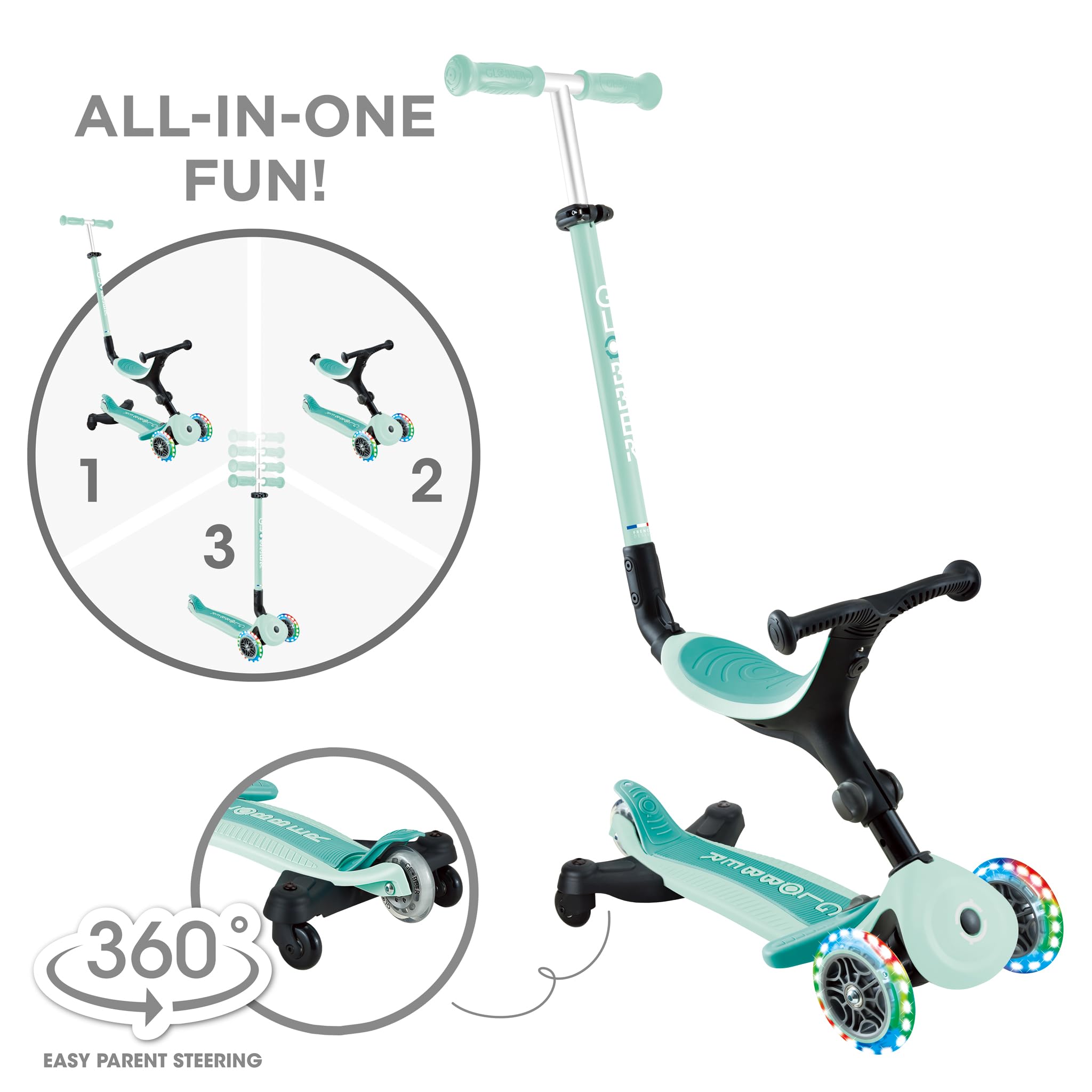 Amazon.com: Globber Go Up Active Lights 360° Scooter (Multicolor