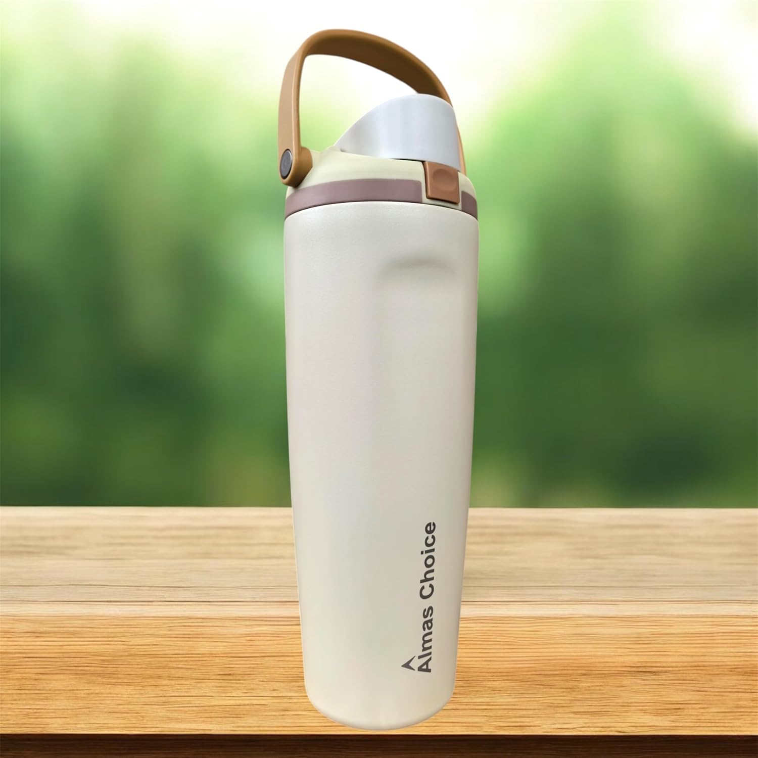 30 oz Insulated Stainless Steel Water Bottle – Reusable Leak-Proof Thermos Bottle for Men, Gym, Work & Travel (Cream) - Image 2