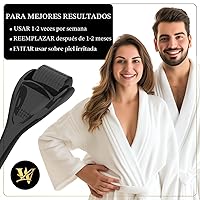 Vista 5 de Derma Roller para piel, cabello y barba - Rodillo de microagujas de titanio para mujeres y hombres para cara y cuero cabelludo, seguro y fácil