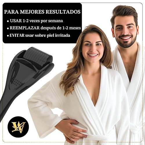 Miniatura 5 de Derma Roller para piel, cabello y barba - Rodillo de microagujas de titanio para mujeres y hombres para cara y cuero cabelludo, seguro y fácil