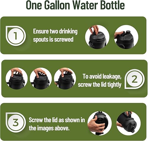 Miniatura 9 de Hydraful Botella de agua de 128 onzas, botella de agua deportiva de acero inoxidable con aislamiento al vacío, botella de agua grande con