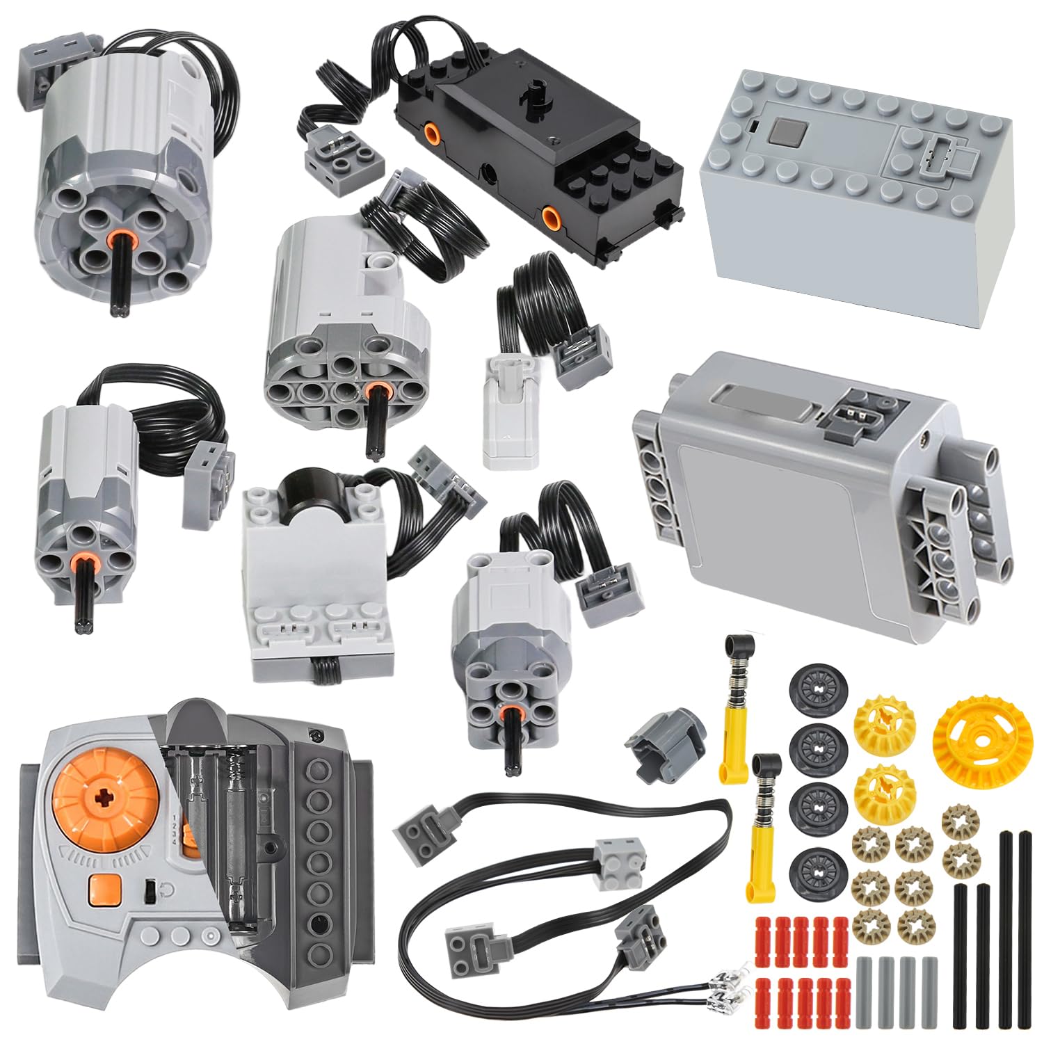 BrickBounty 48pcs Power Functions Motor Set, Motor Kit Technic Parts for STEM Assembled Building Block, Control Function Replace Part for MOC Bricks