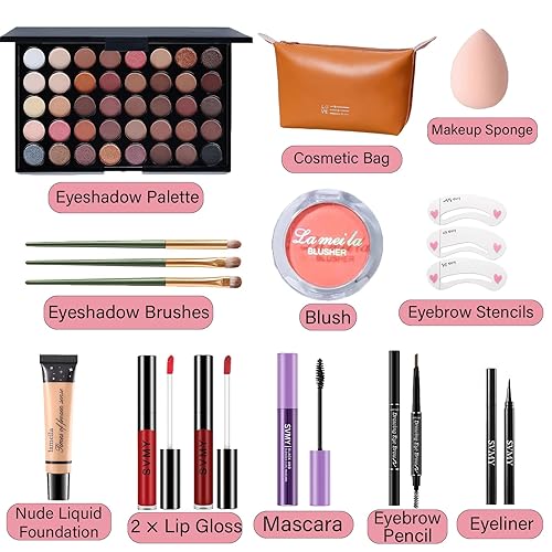 Miniatura 2 de Set de maquillaje para mujeres, kit completo de maquillaje para principiantes y profesionales, juego de maquillaje de viaje para adolescentes
