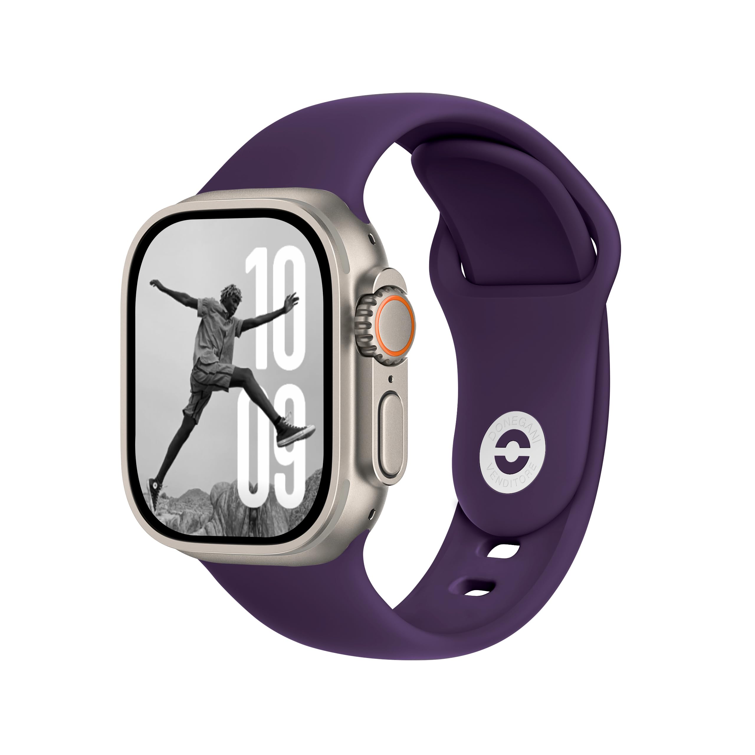 DONEGANI SB per Cinturino Apple Watch 40mm 44 mm 46mm 42mm 45mm 41mm 38mm 49mm Se Ultra 2 Serie 10 9 8 7 6 5 4 3 Band Bracciale Sport Silicone, Viola Imperiale