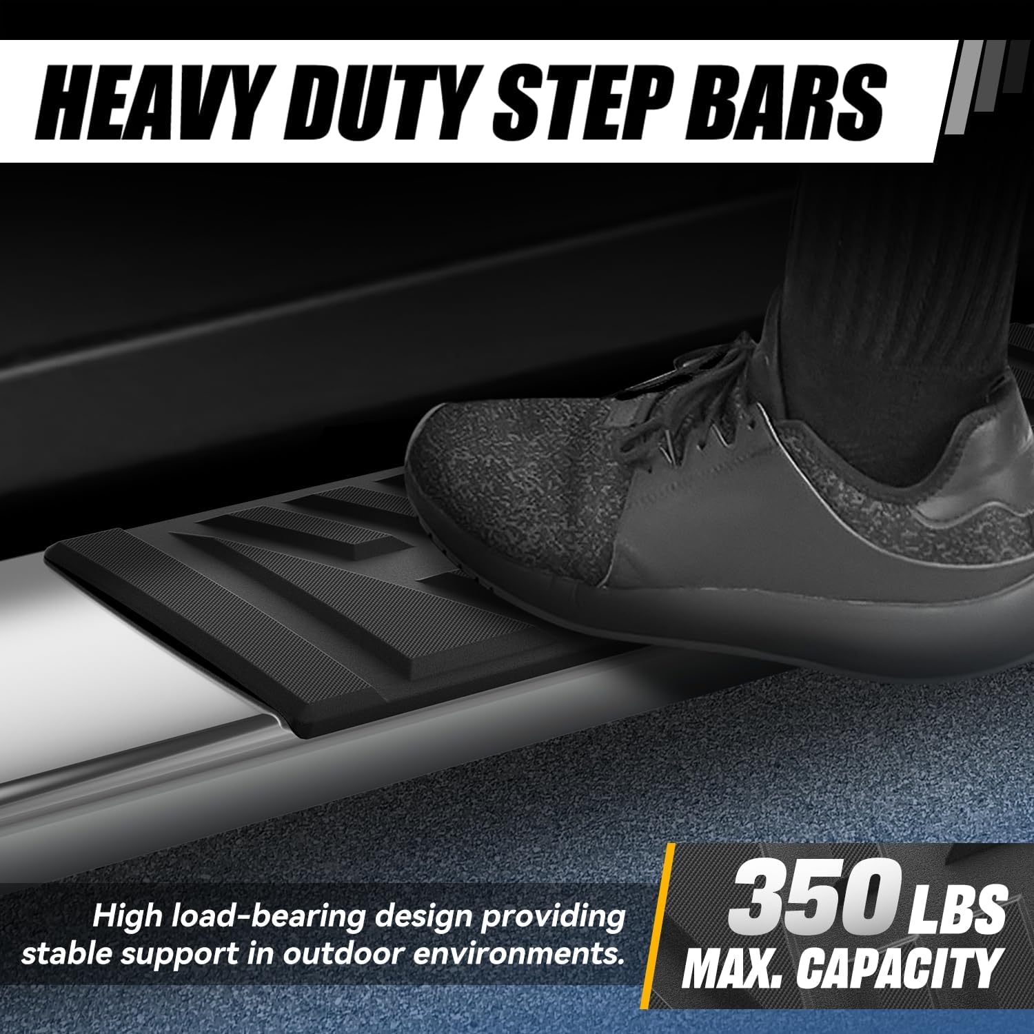 Auto Dynasty Running Boards Compatible with 2009-2024 Dodge Ram 1500 Classic 2500 3500 Standard Cab, Stainless Steel Side Step Rail Nerf Bars, 6.5" Step Bars, Polished