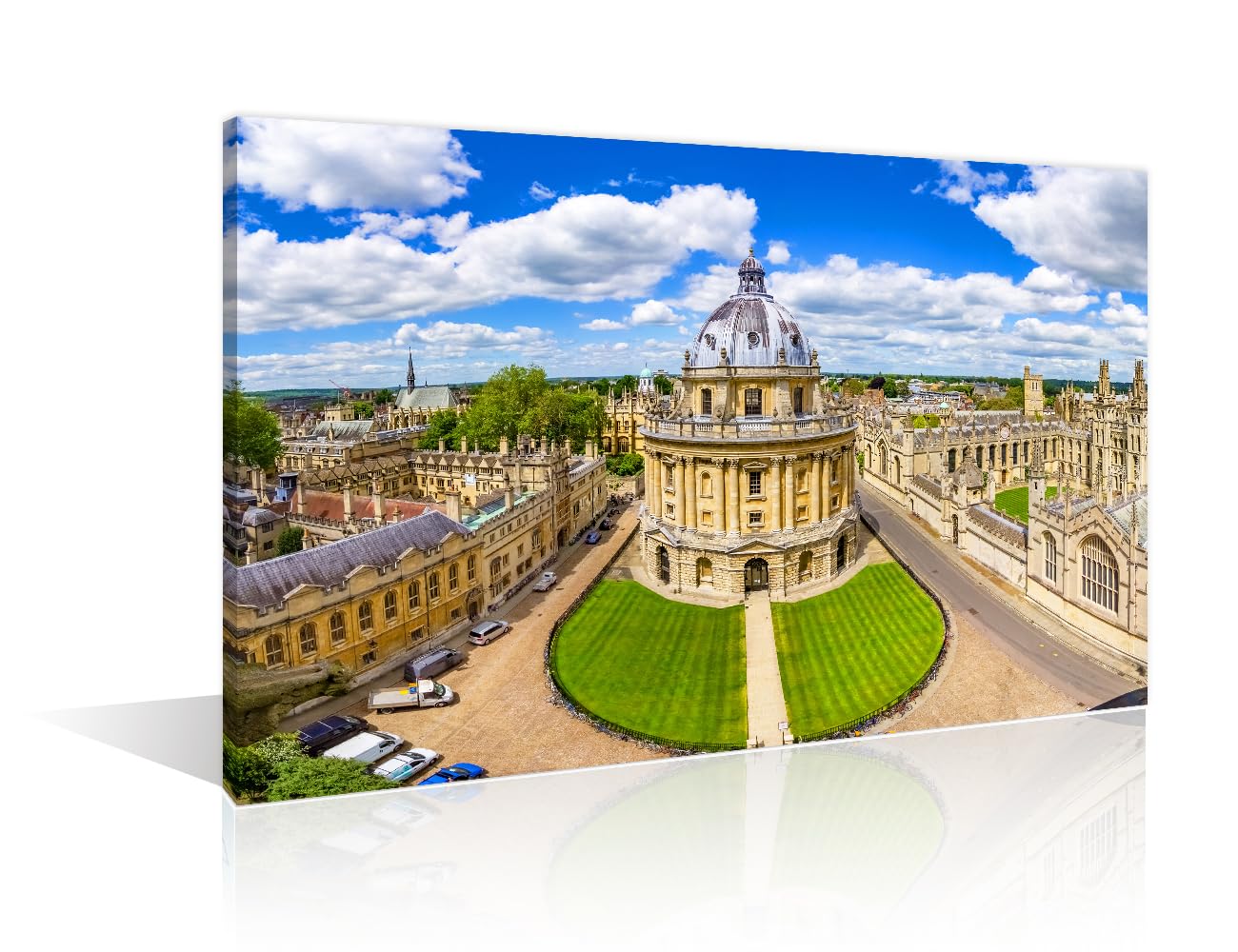 TISHIRON Landmark England Urban Landscape Wall Decor Streets of Oxford Art Prints 1 Piece Wall Decor Living Room House Decor Giclee Wooden Framed Gallery-Wrapped Ready to Hang (12" Wx18 H) โ image 1