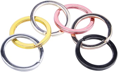 Miniatura 6 de Llavero plano de 1 pulgada, llavero dividido de metal, llavero para organizar llaves del hogar, manualidades, cordones, 36 piezas