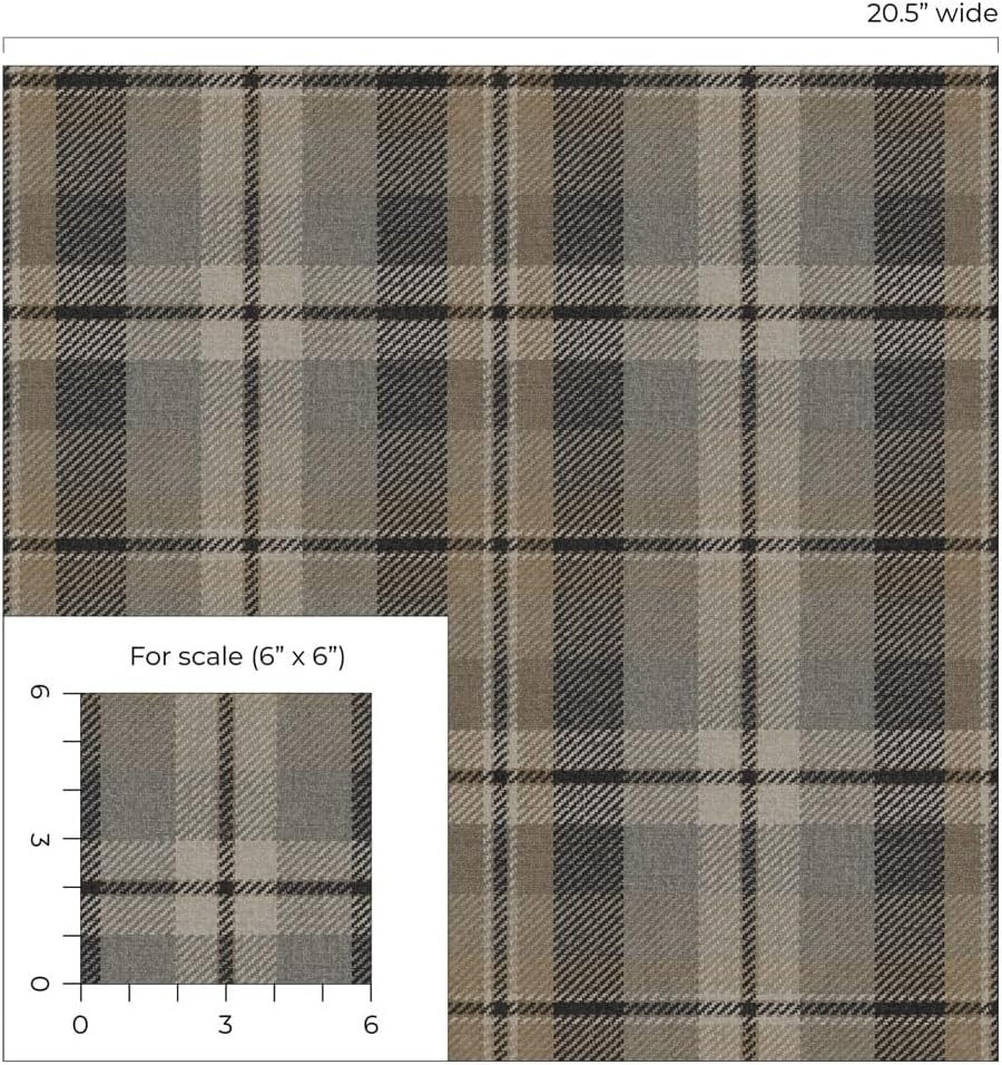 NextWall Harry & Grace Thornbury Tailored Plaid Peel and Stick Wallpaper (Cliffside)