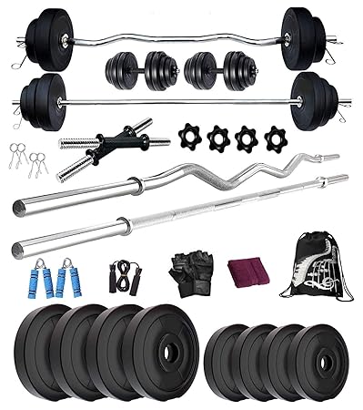 Bodyfit Bf-20Kg Combo 5Ft Rod,3Ft Rod,2 D.Rods Home Gym Fitness.