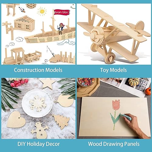 Miniatura 6 de Paquete de 12 hojas cuadradas de madera de tilo de 12 x 12 x 116 pulgadas a 0.079 in de grosor para manualidades, hojas de madera contrachapada sin