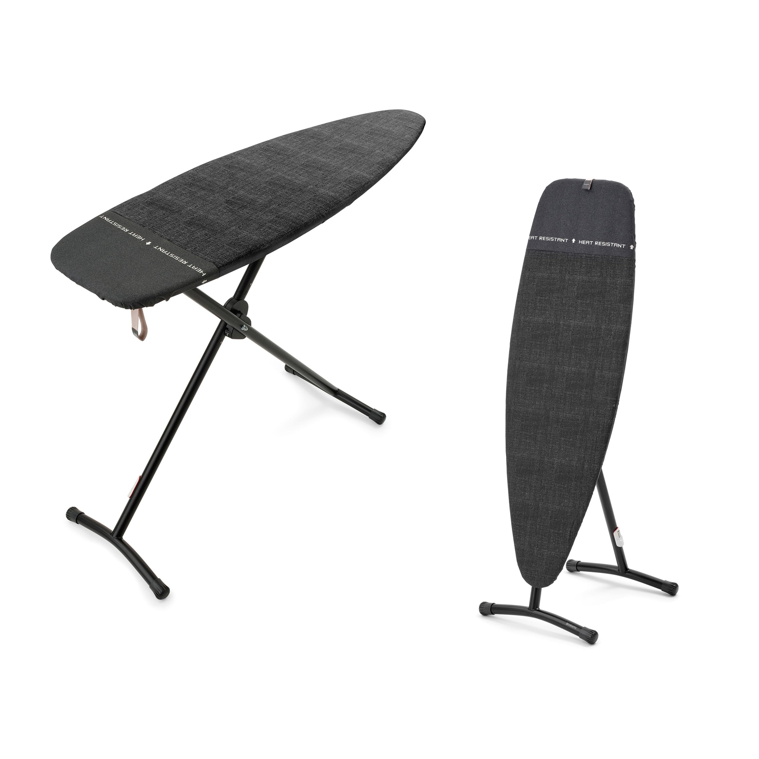 Brabantia Steam and Ironing Board D, 135 cm x 45 cm (Denim Black), 2 in 1 Large Ironing Board Ideal for both Steaming and Pressing, with Heat-Resistant Rest Area