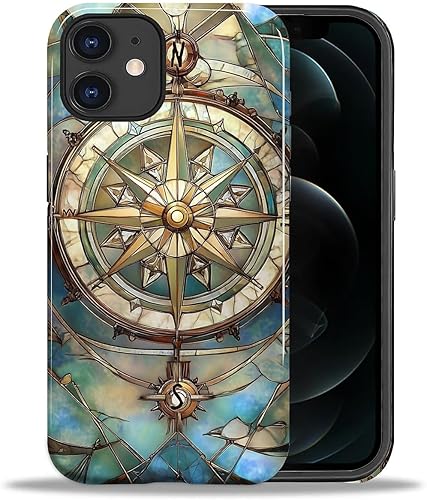 Miniatura 169 de Funda para iPhone 11, carcasa dura a prueba de golpes + silicona suave 2 en 1 híbrida, parachoques a prueba de caídas - Vidrio manchado con flores