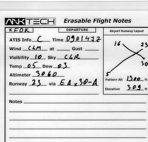 Miniatura 2 de ANKTech Bloc de escritura de notas de vuelo borrable para rodillera laminado organizador de llegadasalida VFR para pilotos solo bloc de notas de 6 x