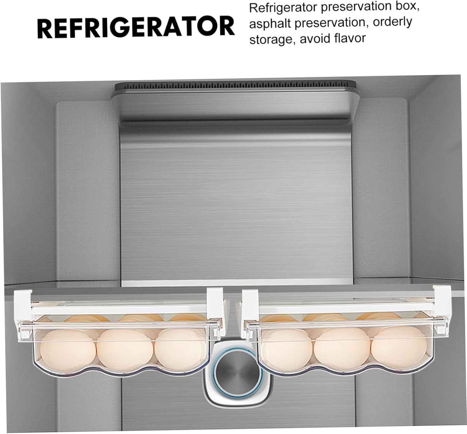 1pc Capacity Drawer Style Egg Holder Transparent Pet Egg Container for Refrigerator Space Saving Kitchen Storage