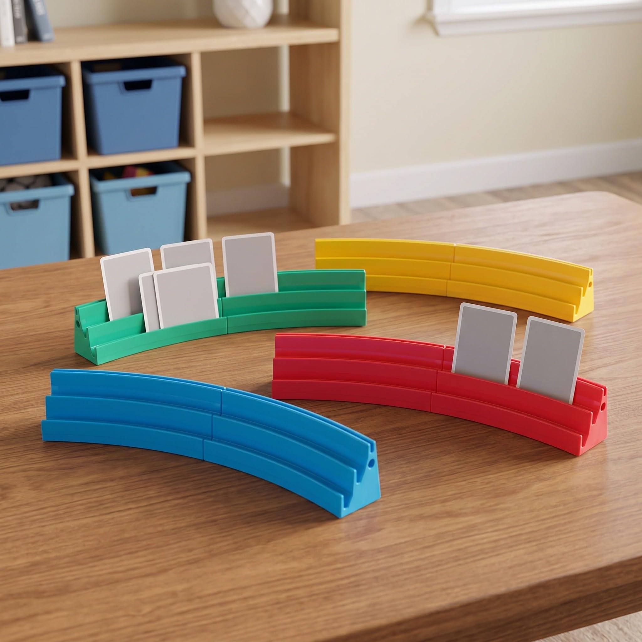 Luxshiny Porta carte da gioco in plastica per 4 paia di carte, supporto per