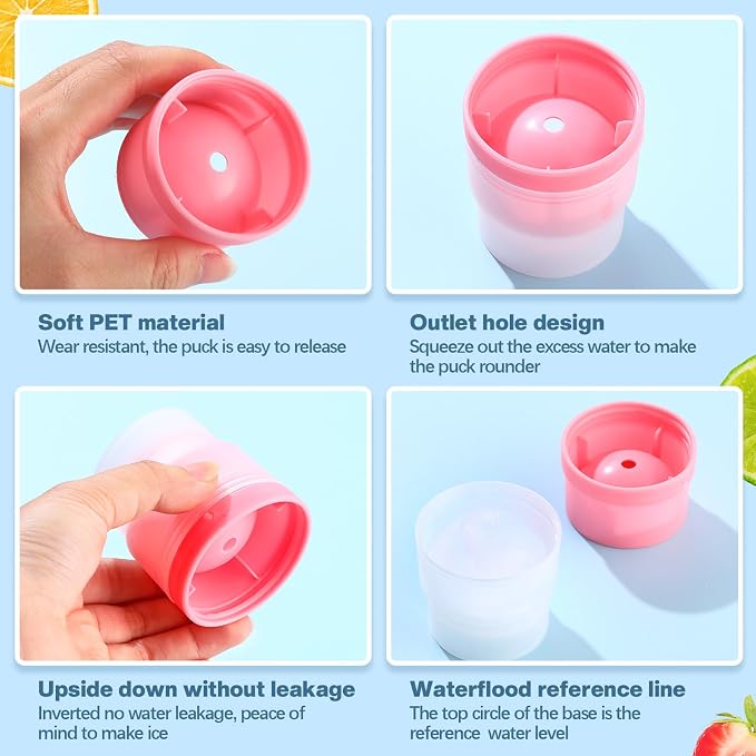 Molde esferas de hielo silicona 12 pzas azul rosa blanco miniatura 5