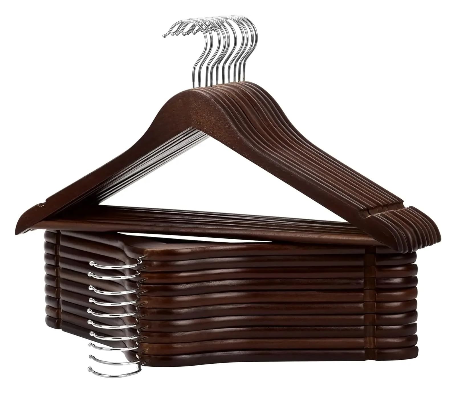 Cintre en bois lot de 30 pour costume en noyer clair élégant
