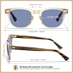 CARFIA Modern Retro Small Face Polarized Sunglasses for Men Classic Square Hand-crafted Acetate Frame CA2132