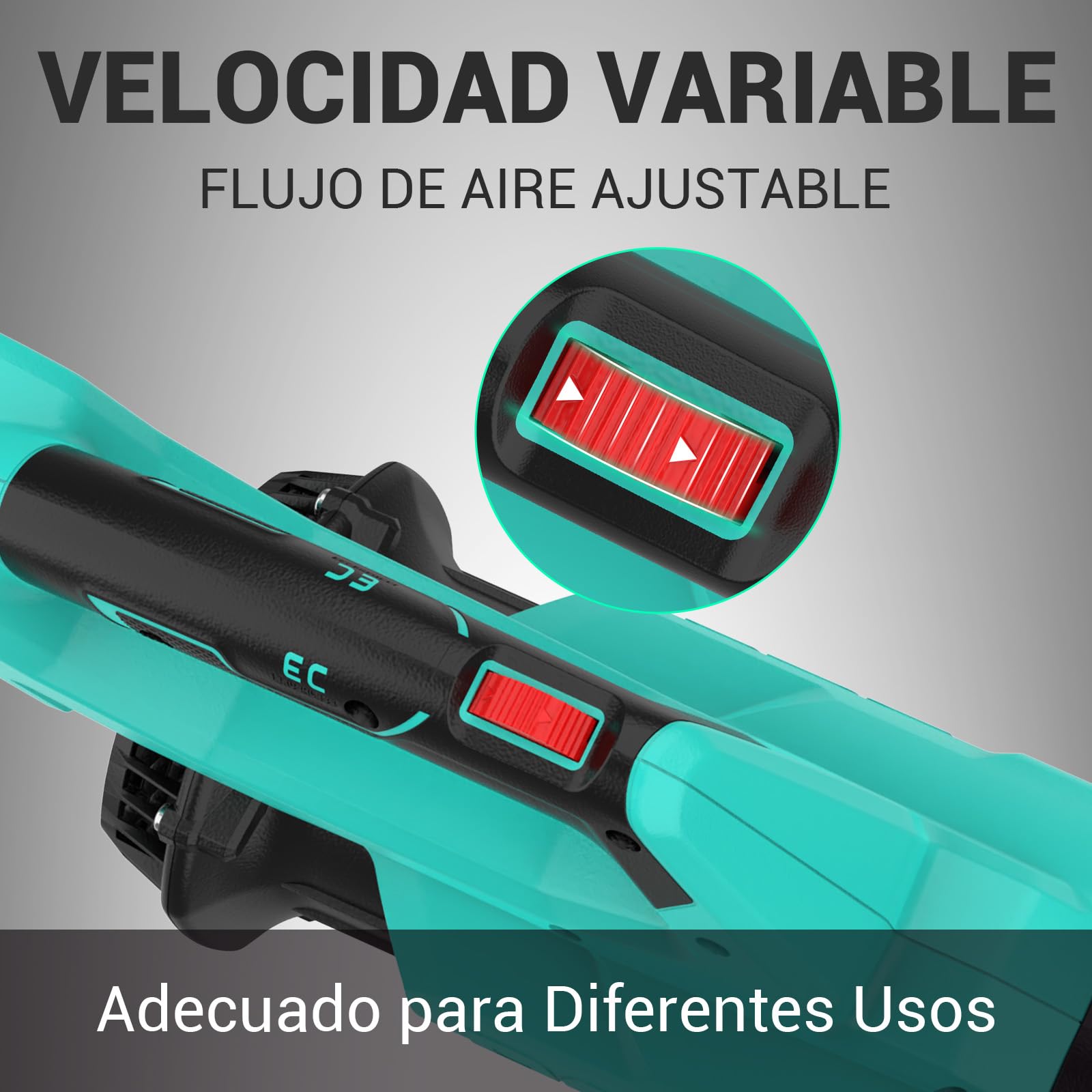 DCA Soplador de Hojas a Batería 20V con Motor Brushless, Volumen de Aire 820 m³/h y 193 km/h, Incluye Batería 4.0Ah, Ligero 1,5kg, Velocidad Variable para Limpieza de Jardín y Polvo