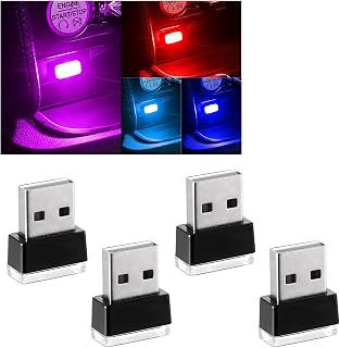 Augeny 4 PCS USB LED Car Interior