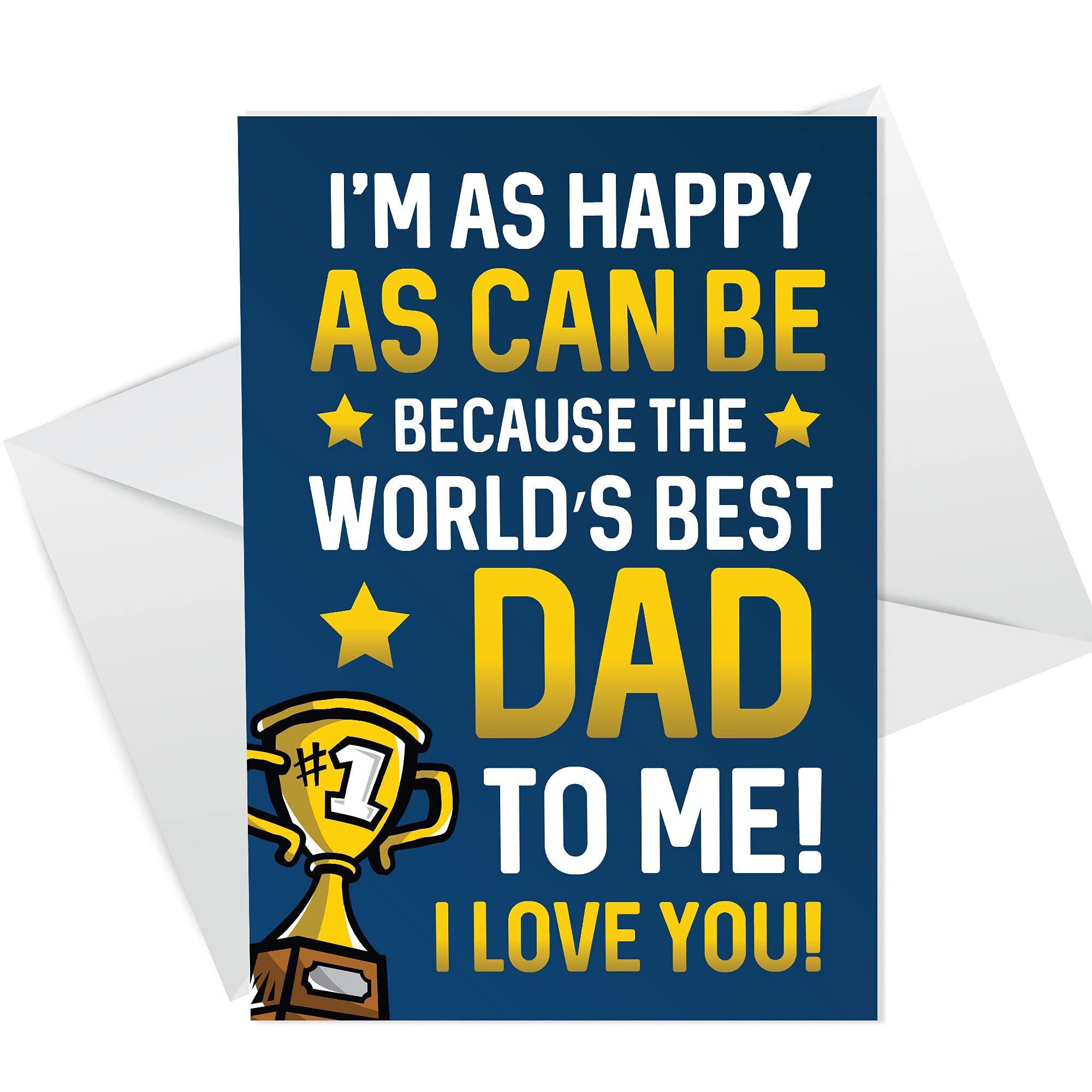 Dad Birthday Fathers Day Card WORLDS BEST DAD Funny Card For Him A6 Card