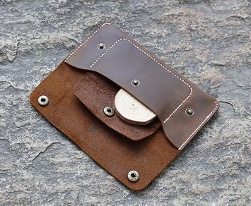 Handmade Leather Wallet, Slim Design with Card Slots and Cash Compartment Card Holder Secure Snap long wallet Brown